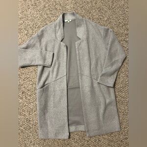 JADE MELODY TAM KNIT OPEN FRONT NOTCH LAPEL grey COAT SIZE XS